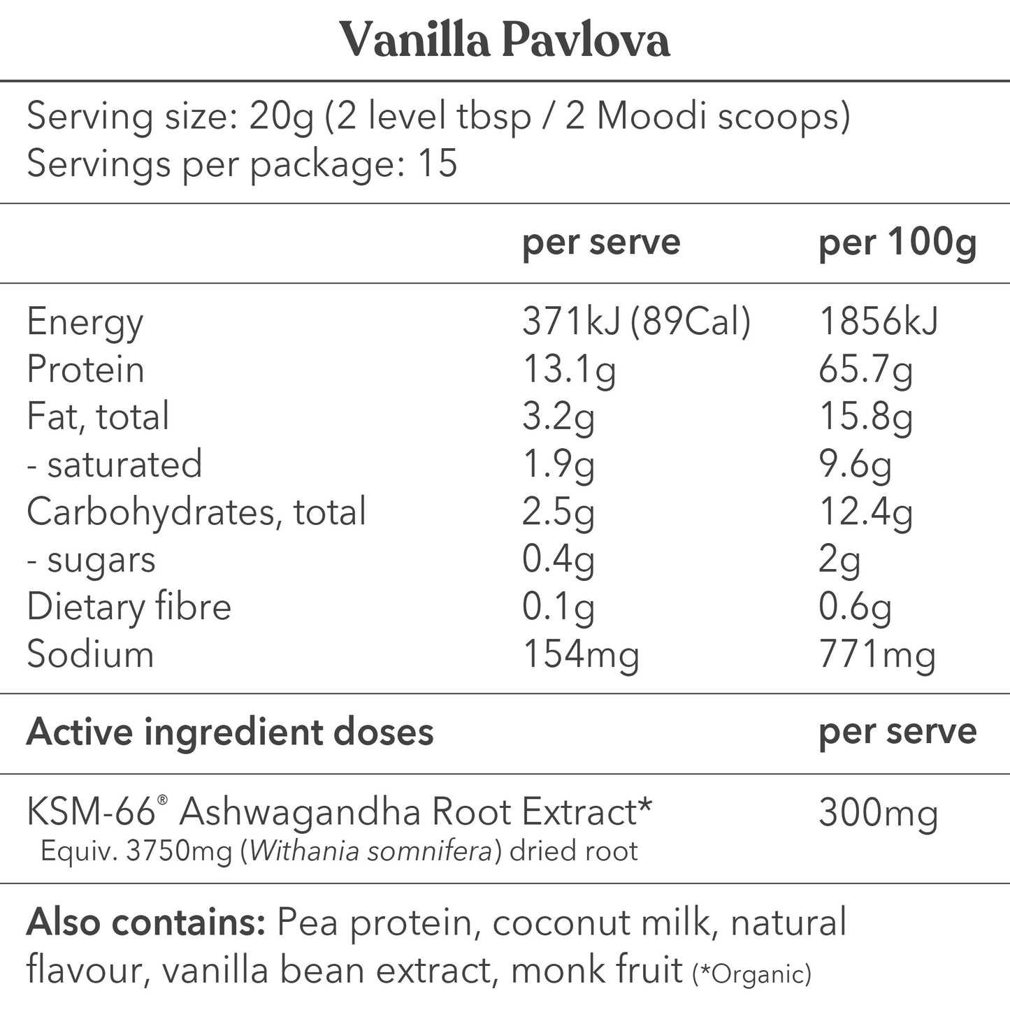 Vanilla Pavlova - Functional Protein - Moodi